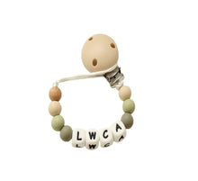 Load image into Gallery viewer, Personalised Dummy Clip Sage and Beige