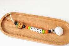Load image into Gallery viewer, Personalised Halloween Pumpkin Dummy clip