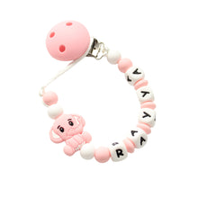 Load image into Gallery viewer, Personalised Pink Elephant Dummy Clip