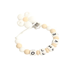 Load image into Gallery viewer, Personalised White Flower Dummy clip