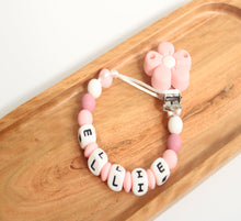 Load image into Gallery viewer, Personalised Pink Flower Dummy clip
