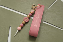 Load image into Gallery viewer, Personalised Wristlet Keyring with Beaded Charm