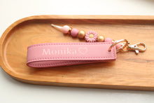 Load image into Gallery viewer, Personalised Wristlet Keyring with Beaded Charm