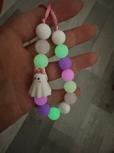 Load image into Gallery viewer, Pink Ghost Glow in Dark Halloween Necklace