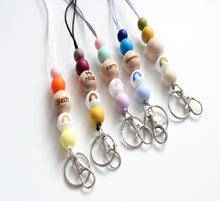 Load image into Gallery viewer, Personalised Rainbow Engraved Lanyard, Beaded Lanyard