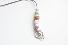 Load image into Gallery viewer, Personalised Rainbow Engraved Lanyard, Beaded Lanyard