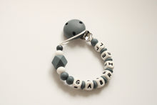 Load image into Gallery viewer, Personalised dummy clip- Dark Grey