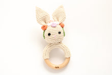 Load image into Gallery viewer, Personalised Crochet Bunny Rattle with engraved name