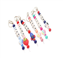 Load image into Gallery viewer, Personalised Keyring Back to school Bag Charm