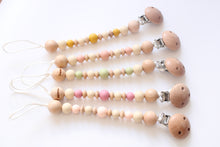 Load image into Gallery viewer, Personalised Engraved Wooden & Silicone Dummy clip