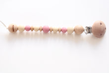 Load image into Gallery viewer, Personalised Engraved Wooden & Silicone Dummy clip