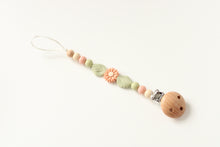 Load image into Gallery viewer, Personalised Floral Silicone & Wooden Dummy clip