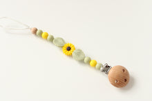 Load image into Gallery viewer, Personalised Floral Silicone & Wooden Dummy clip