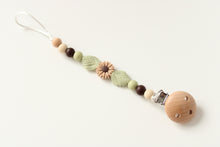 Load image into Gallery viewer, Personalised Floral Silicone & Wooden Dummy clip