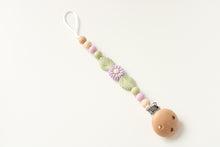 Load image into Gallery viewer, Personalised Floral Silicone & Wooden Dummy clip