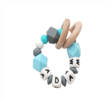 Load image into Gallery viewer, Blue & Grey Personalised Rattle