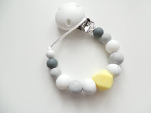 Load image into Gallery viewer, Silicone Dummy clip - Yellow, Grey & Granite
