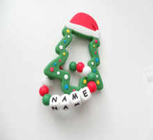Load image into Gallery viewer, Personalised Silicone Christmas Tree Teething Ring