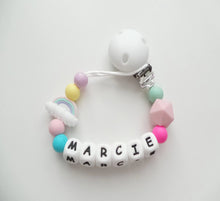 Load image into Gallery viewer, Rainbow Dummy clip - personalised