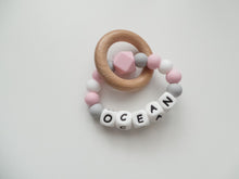Load image into Gallery viewer, Personalised Dummy clip and Teething ring set - More colors available