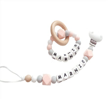 Load image into Gallery viewer, Personalised Dummy clip & Teething ring