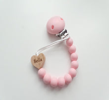Load image into Gallery viewer, Pink Personalised dummy clip