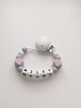 Load image into Gallery viewer, Personalised Dummy clip and Teething ring set - Elephant - More colors available