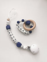 Load image into Gallery viewer, Personalised Dummy clip and Teething ring set - More colors available