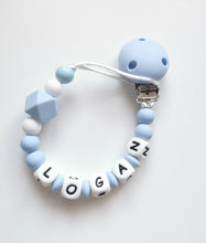 Load image into Gallery viewer, Personalised dummy clip- Pale Blue