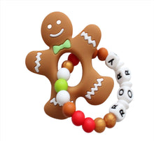 Load image into Gallery viewer, Personalised Gingerbread man teething ring