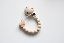 Load image into Gallery viewer, Engraved Heart Silicone Dummy clip- More colours available