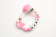 Load image into Gallery viewer, Personalised Dummy Clip - Pink Flamingo