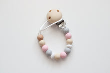 Load image into Gallery viewer, Beige, Pink & Grey Dummy clip