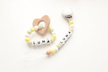 Load image into Gallery viewer, Personalised Floral Dummy clip & Teething ring Gift set