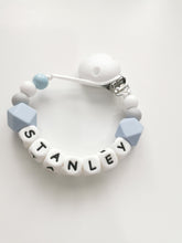 Load image into Gallery viewer, Personalised Silicone dummy clip- Hexagon beads - More colors available
