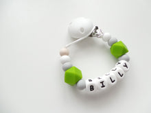 Load image into Gallery viewer, Personalised Dummy clip and Teething ring set - More colors available