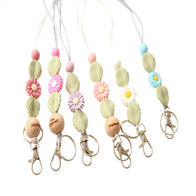 Floral Beaded Lanyard