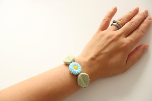 Blue Flower Adjustable Bracelet