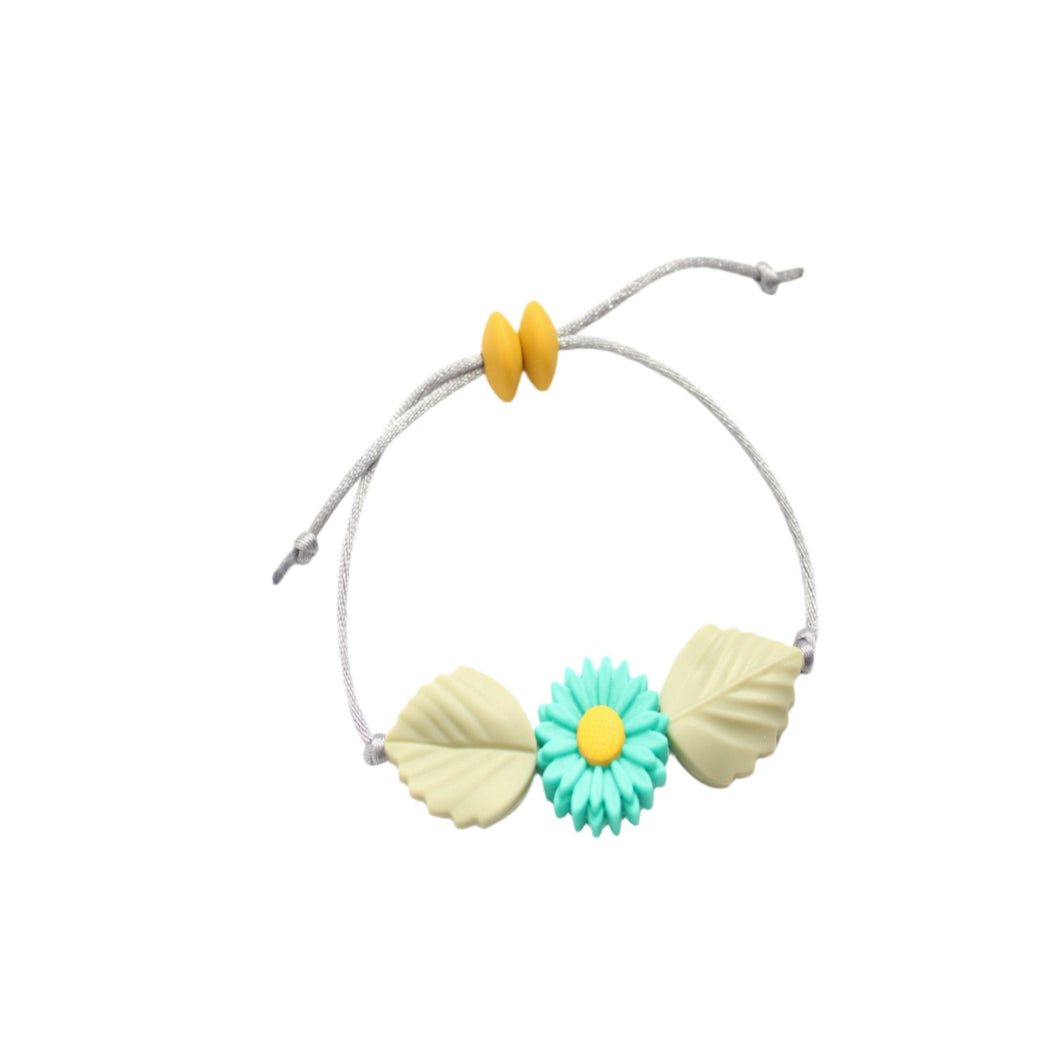 Teal Flower Adjustable Bracelet