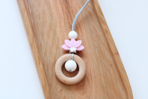 Personalised Engraved Floral Teething Necklace