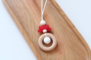 Personalised Engraved Floral Teething Necklace