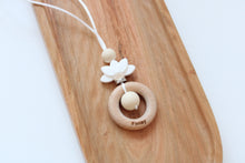 Load image into Gallery viewer, Personalised Engraved Floral Teething Necklace

