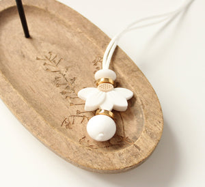 White Floral Nursing Necklace