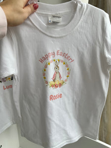 Personalised Pink Easter Bunny T-shirt