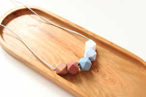 Hexagon Pastel Blue Necklace