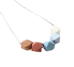 Hexagon Pastel Blue Necklace