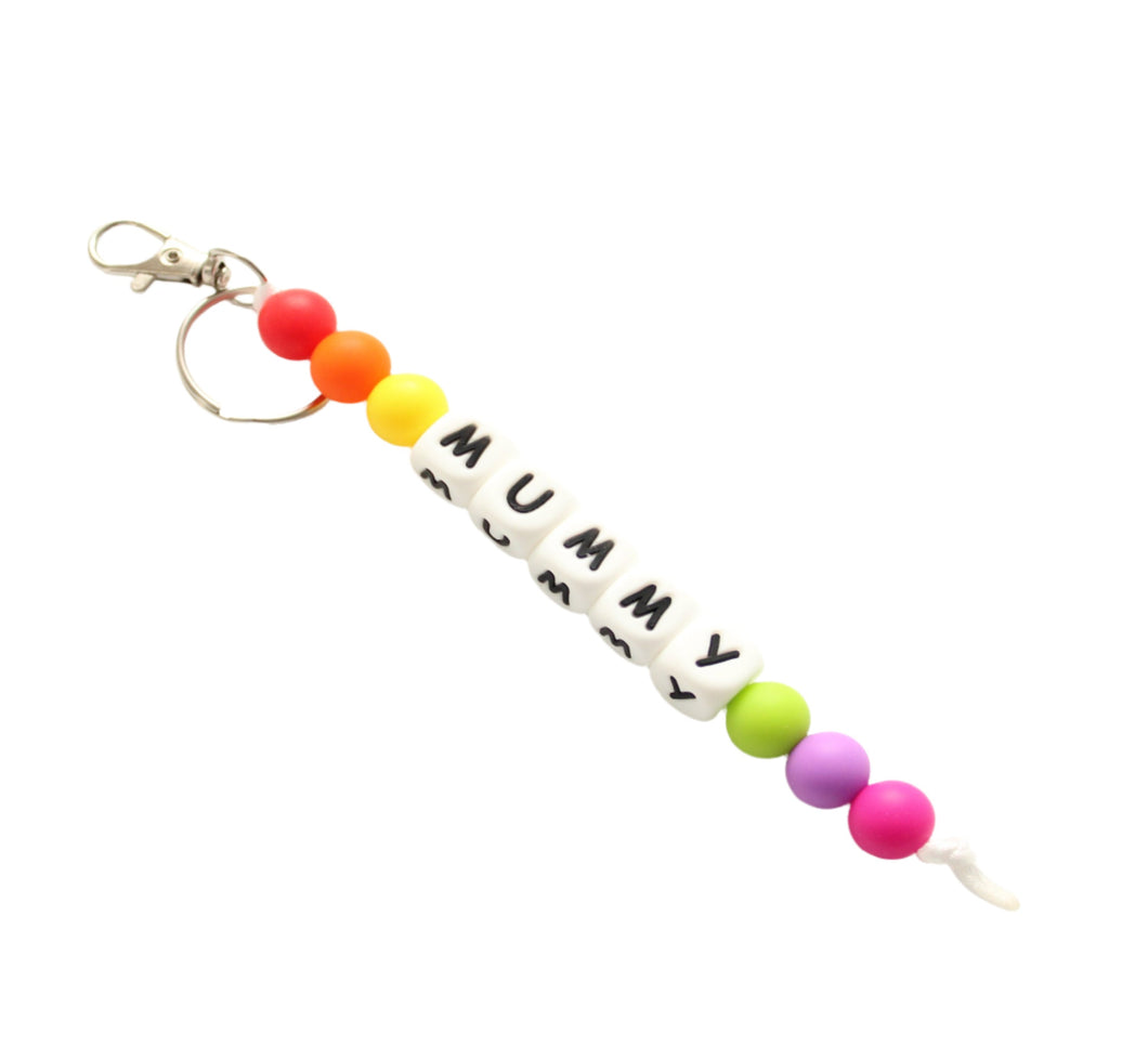 Personalised Bright Rainbow key ring