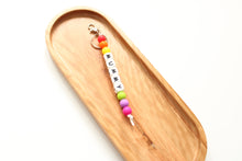 Load image into Gallery viewer, Personalised Bright Rainbow key ring
