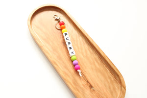 Personalised Bright Rainbow key ring