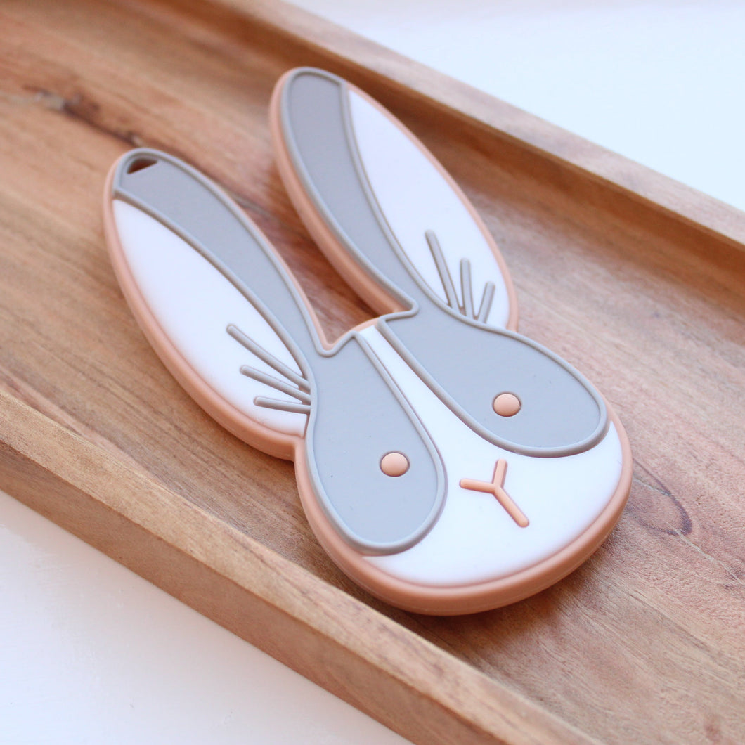 Silicone Bunny Teether - grey